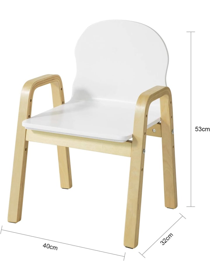 SoBuy Stühlchen in Weiß und Natur - (B)40 x (H)53 x (T)32cm günstig kaufen onesize