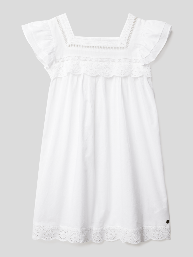 Kleid mit Häkelspitze in weiß