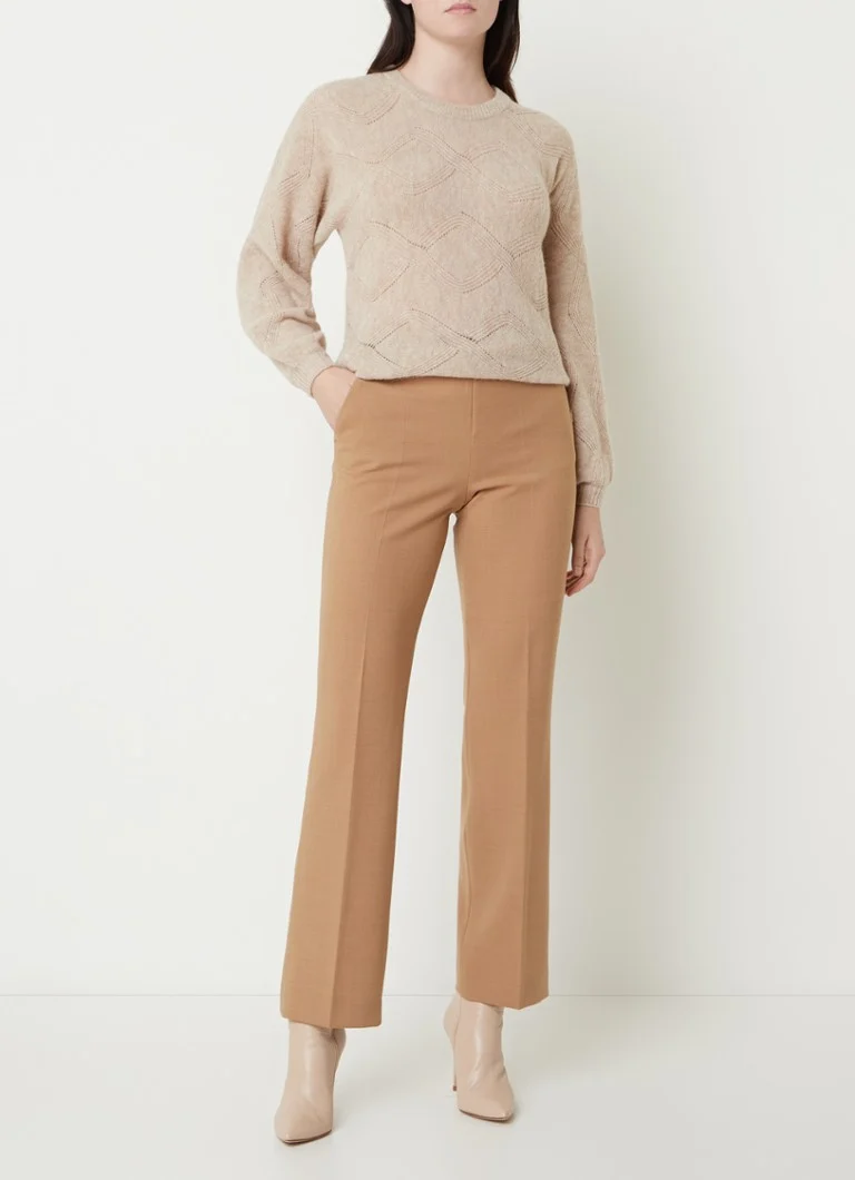 Xandres Timar coarse knitted pullover in alpaca wool blend with openwork details