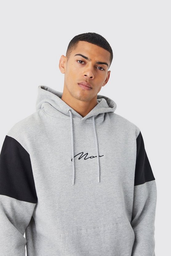 Man Signature Colorblock Hoodie