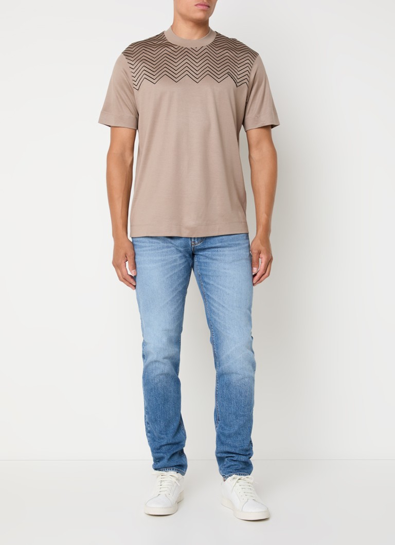 Tricou Emporio Armani din amestec de lyocell cu logo imprimat
