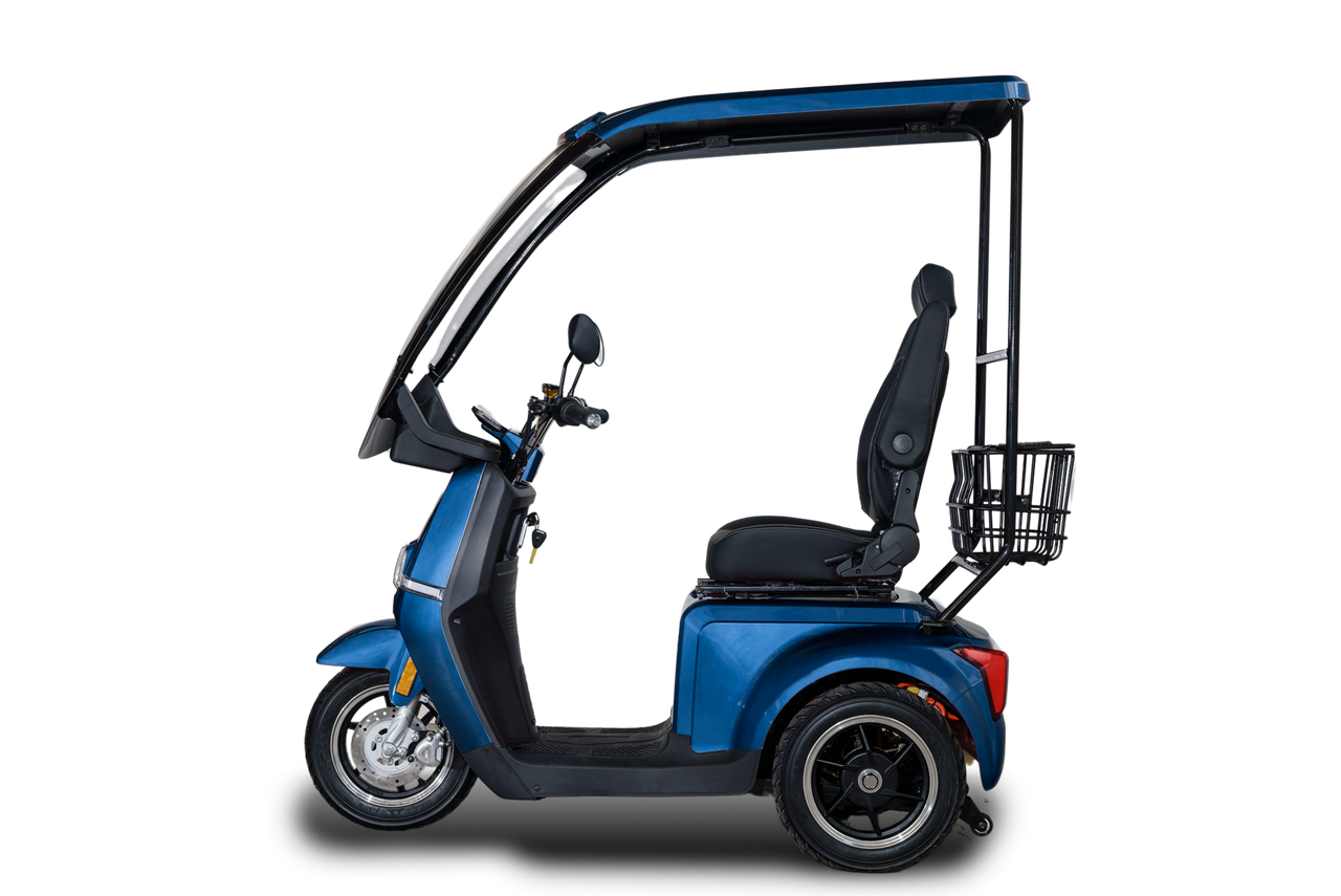Stormborn R5 Elektro-Dreiradroller 25 km/h - blau - mit Dach
