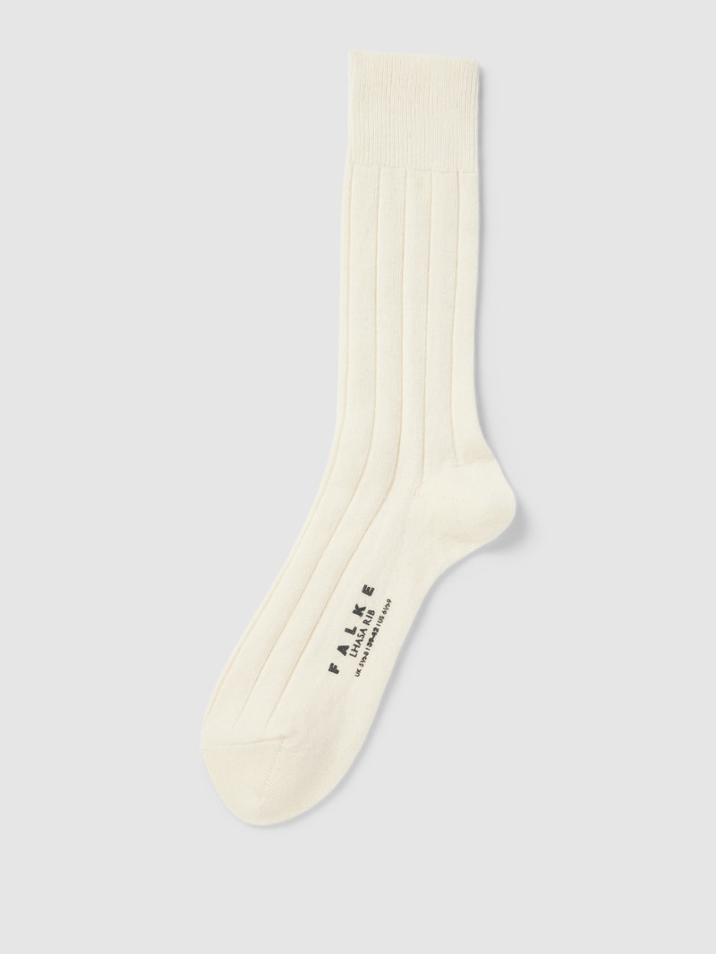 Socken mit elastischem Rippenbündchen in offwhite