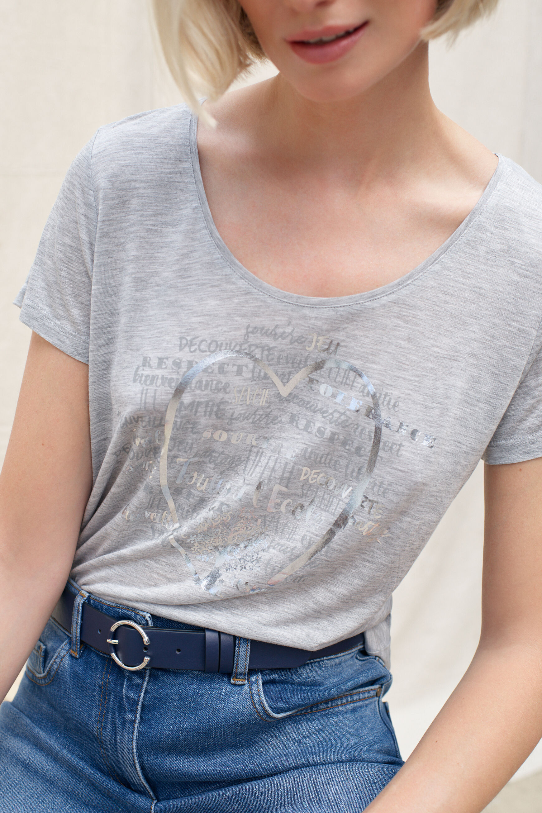 T-shirt Shirley gris clair femme