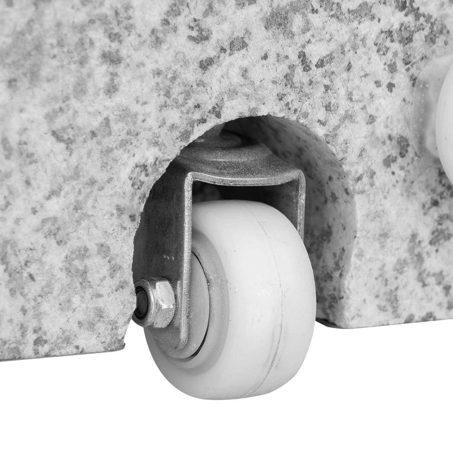 anndora Betonschirmständer Sonnenschirmständer rollbar mit Handgriff max. 48mm + Edelstahlhaube