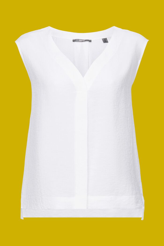 Ärmellose Bluse in Crinkle-Optik