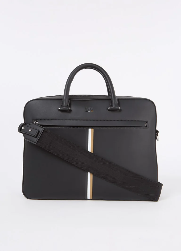 Geantă de laptop HUGO BOSS cu compartiment pentru laptop de 15 inch și curea de umăr detașabilă.