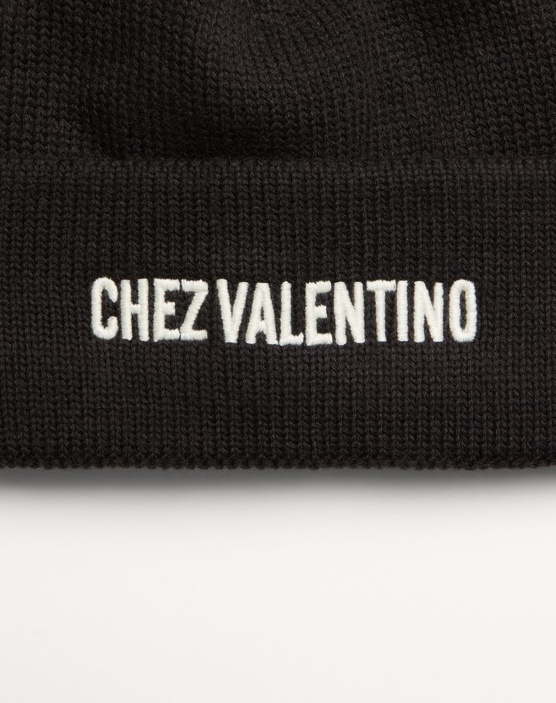 Gorro tricotado em lã da Chez Valentino