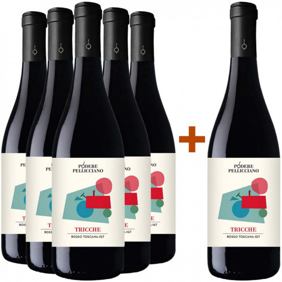5+1 Paket Tricche Rosso Toscana IGP - Podere Pellicciano