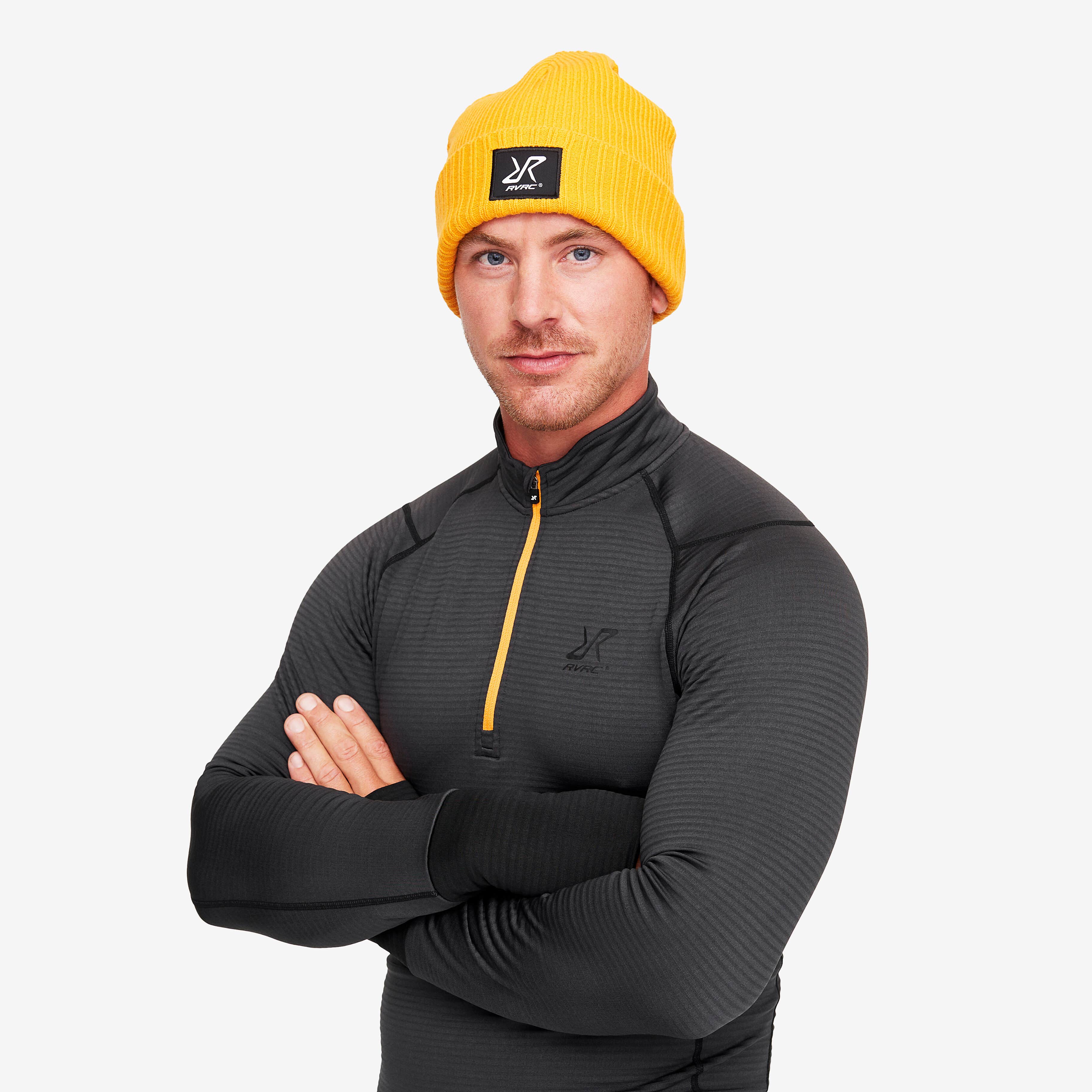 Hiball Waffle Base Layer Set Homme Anthracite/Radiant Yellow
