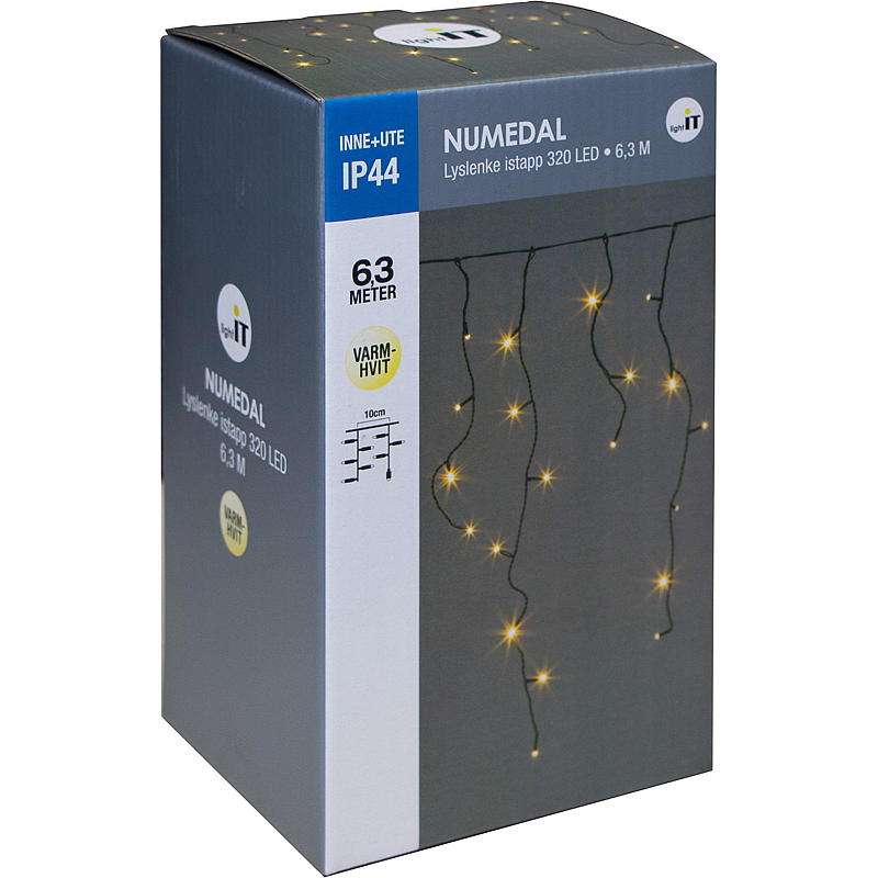 Home Lyslenke 320 LED Istappper, varmhvit, Numedal
