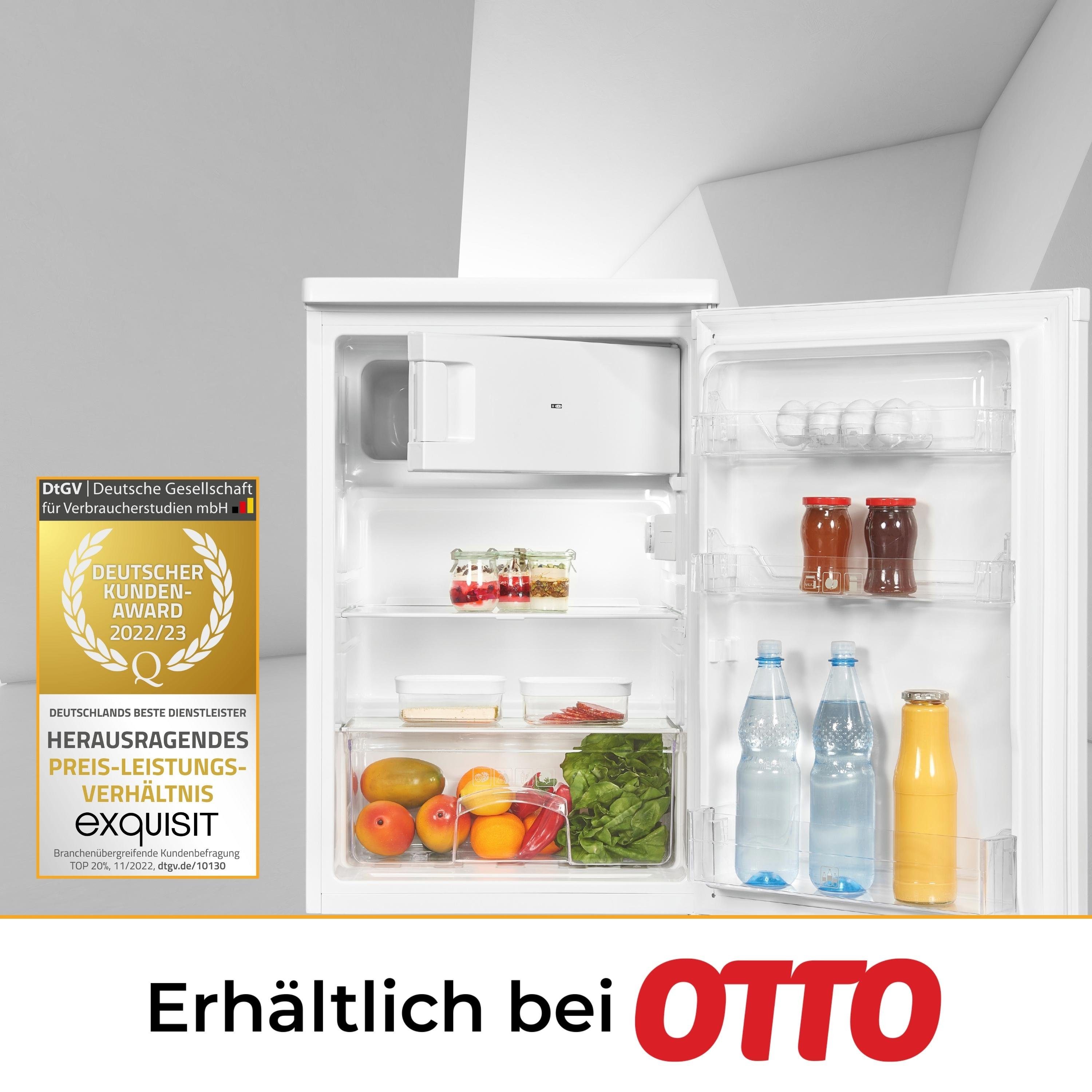 exquisit Kühlschrank KS516-4-E-040E, 85.5 cm hoch, 55 cm breit, 4* Gefrierfach, Butterfach, Türanschlag wechselbar