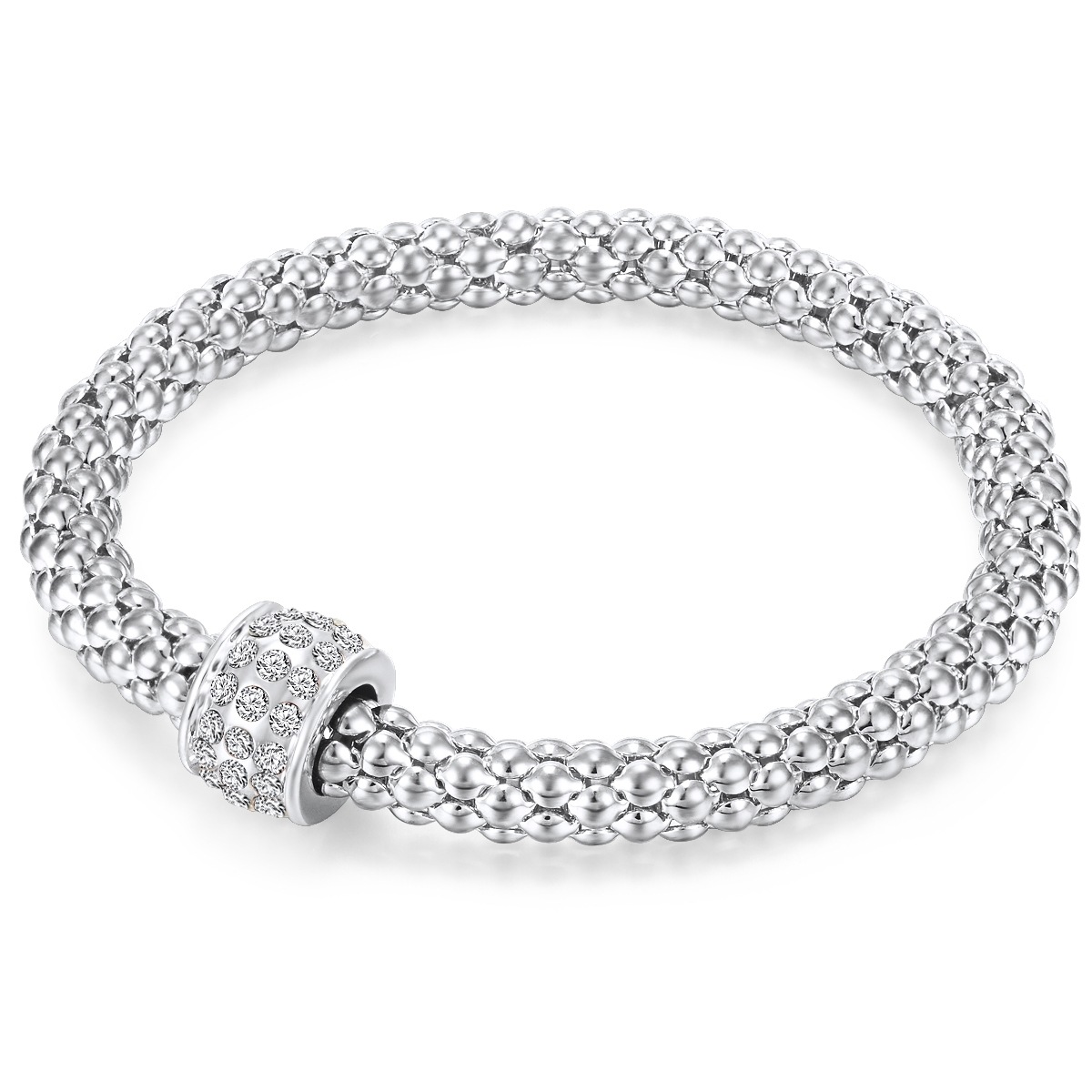 Armband Metall-Legierung Glas in Silber