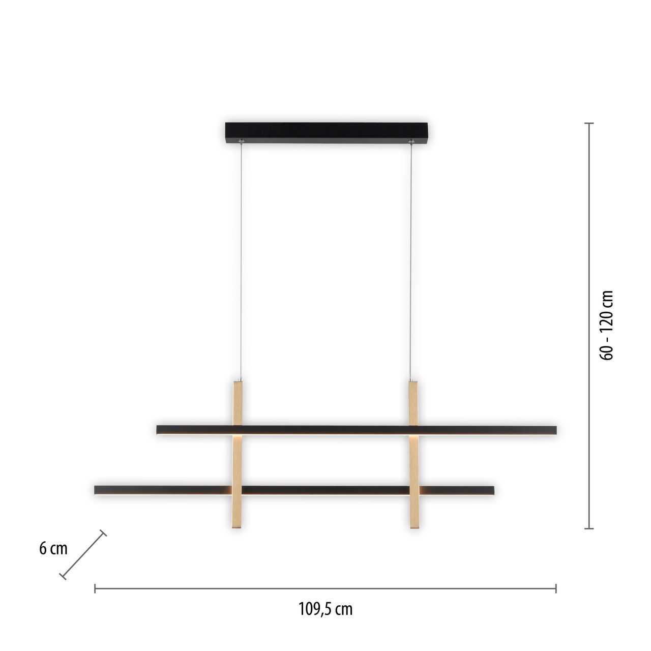 Paul Neuhaus LED Pendelleuchte BARRA, SimplyDim-Funktion, IP20, Schwarz