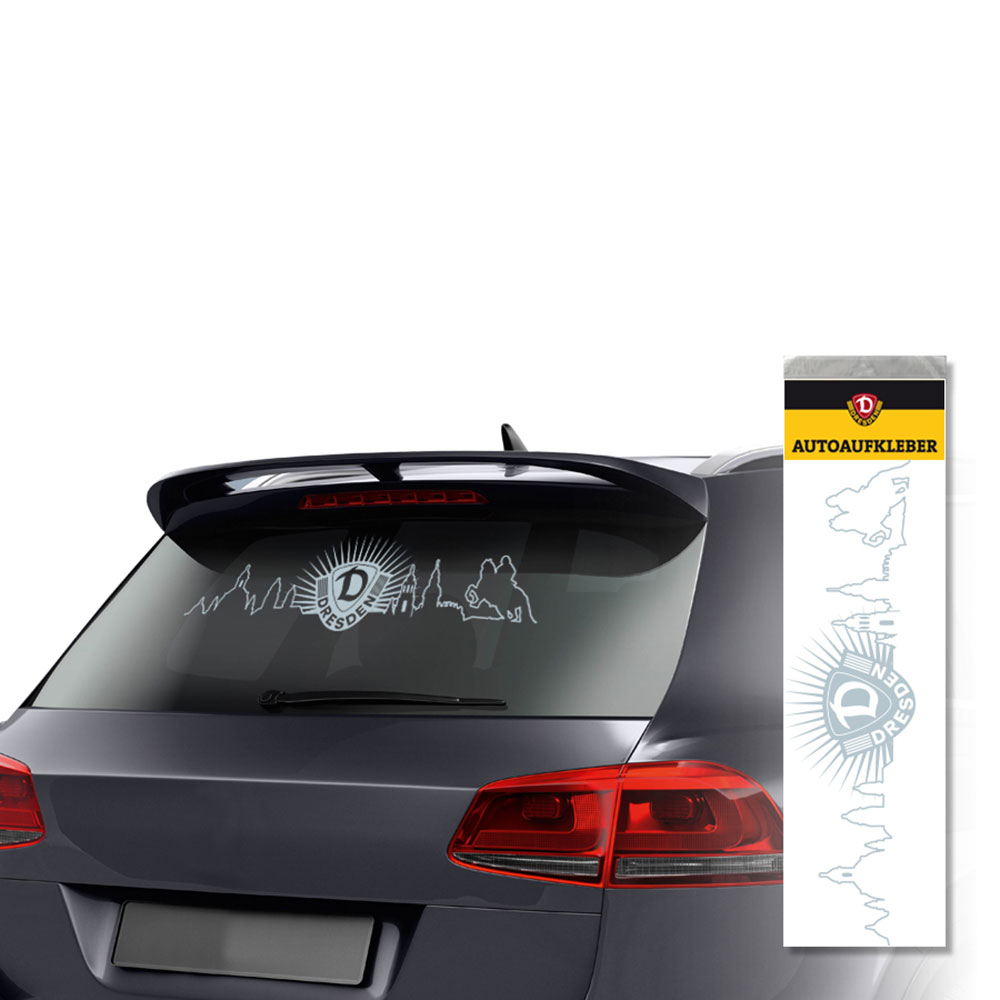 Auto-Scheibenaufkleber Skyline 72 cm SILBER