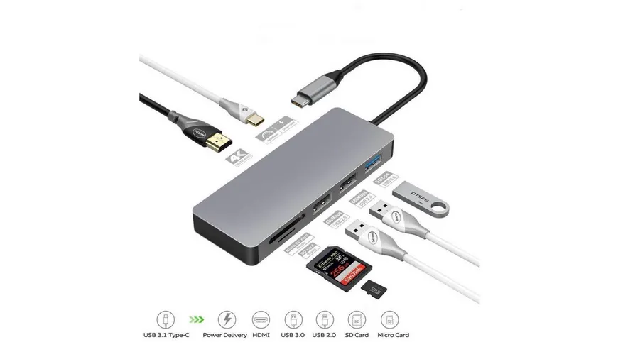 XLayer 7 in 1 Hochgeschwindigkeits Typ-C HUB