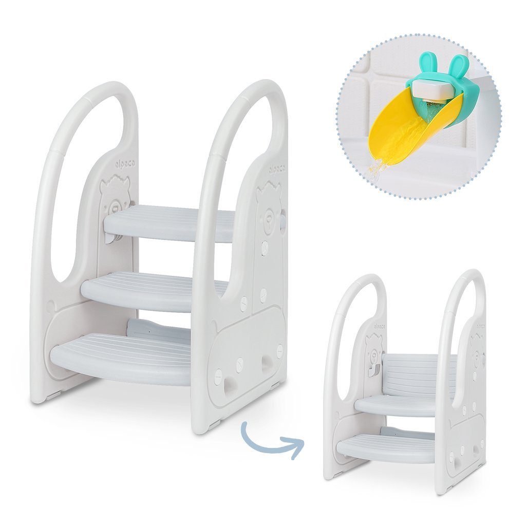 Onasti Baby-Toilettensitz Tritthocker Dreistufiger Kinderhocker für Bad, Schlafzimmer, Küche