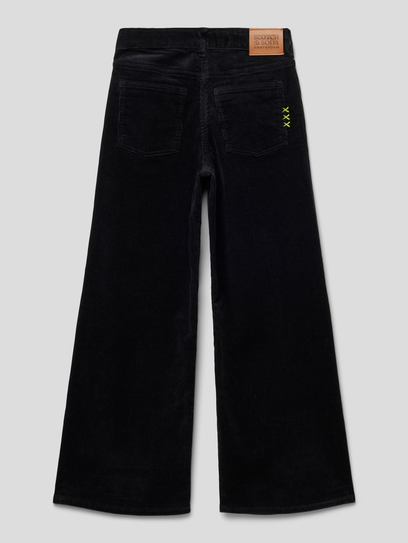 High Waist Cordhose im 5-Pocket-Design Modell 'The Wave' in schwarz