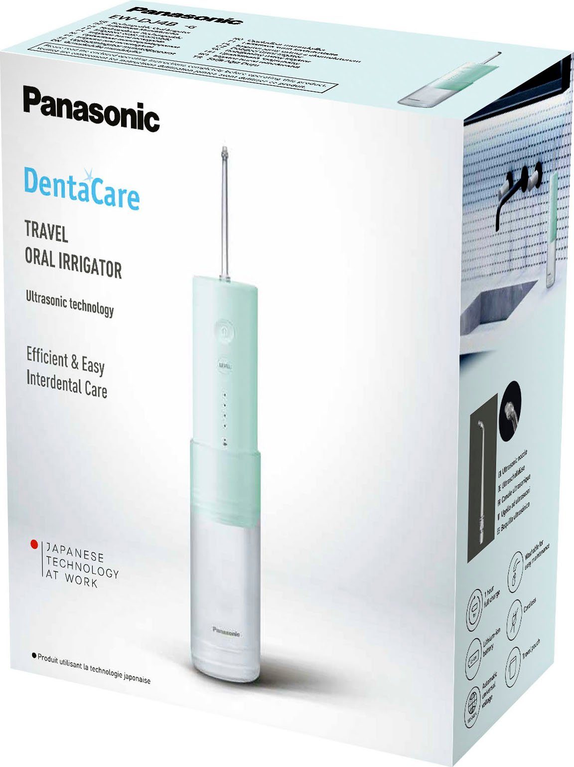 Panasonic Reise-Munddusche EW-DJ4B-G503, Aufsätze: 1 St., kabellos, Ultraschall-Technologie, 4-Stufen, kompakt und tragbar