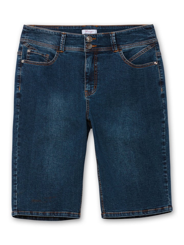 sheego Jeans-Bermudas in dark blue Denim günstig kaufen