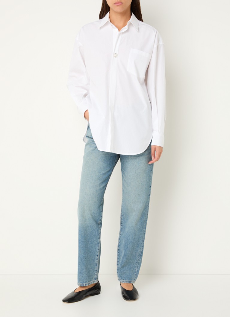 Jeans dritti a vita alta Aaikala di ARMEDANGELS in misto cotone biologico, lavaggio medio.