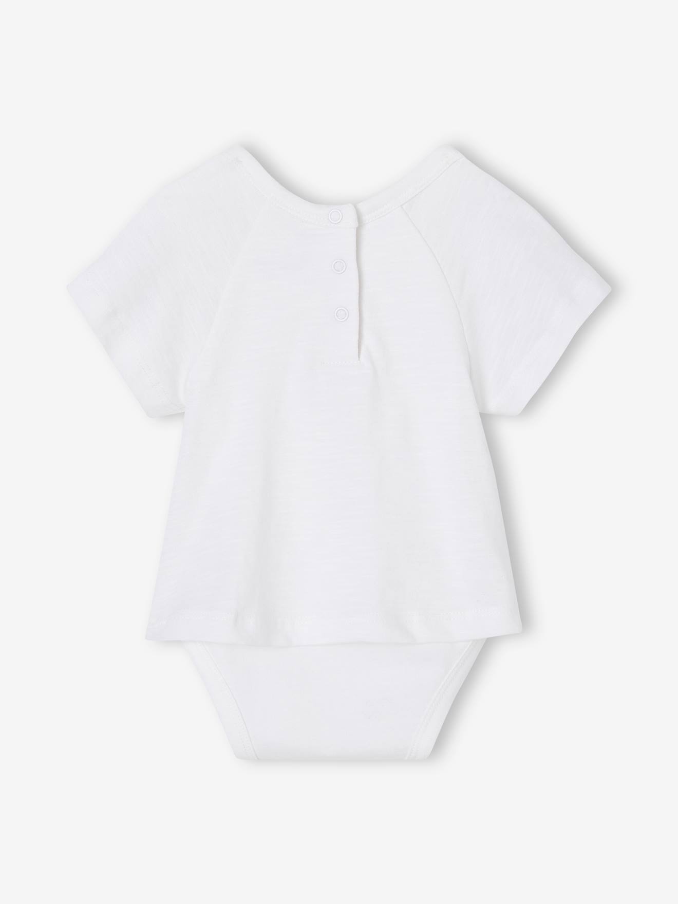 T-shirt body bébé manches courtes blanc