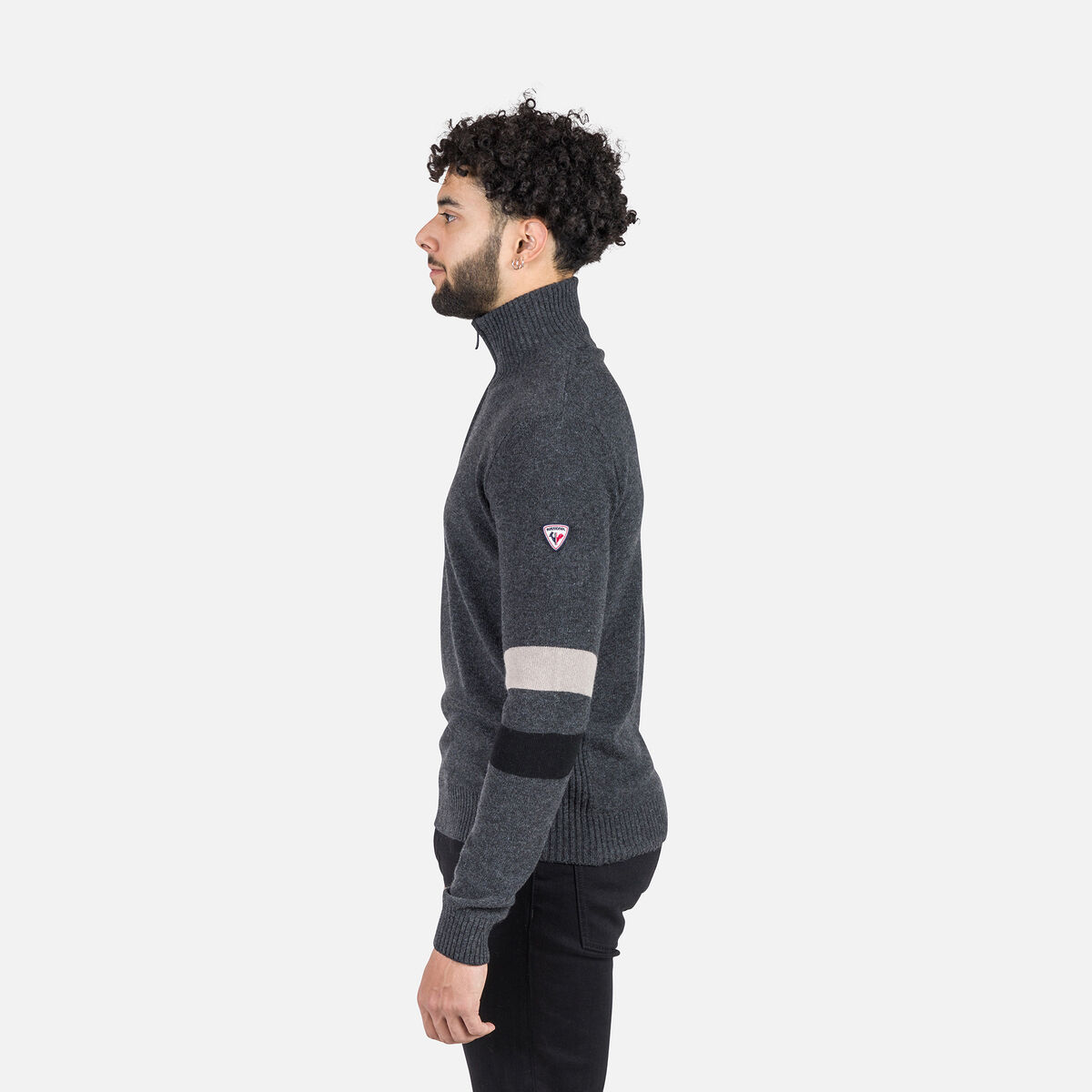 Herrenstrickpullover mit halblangem Reißverschluss Signature