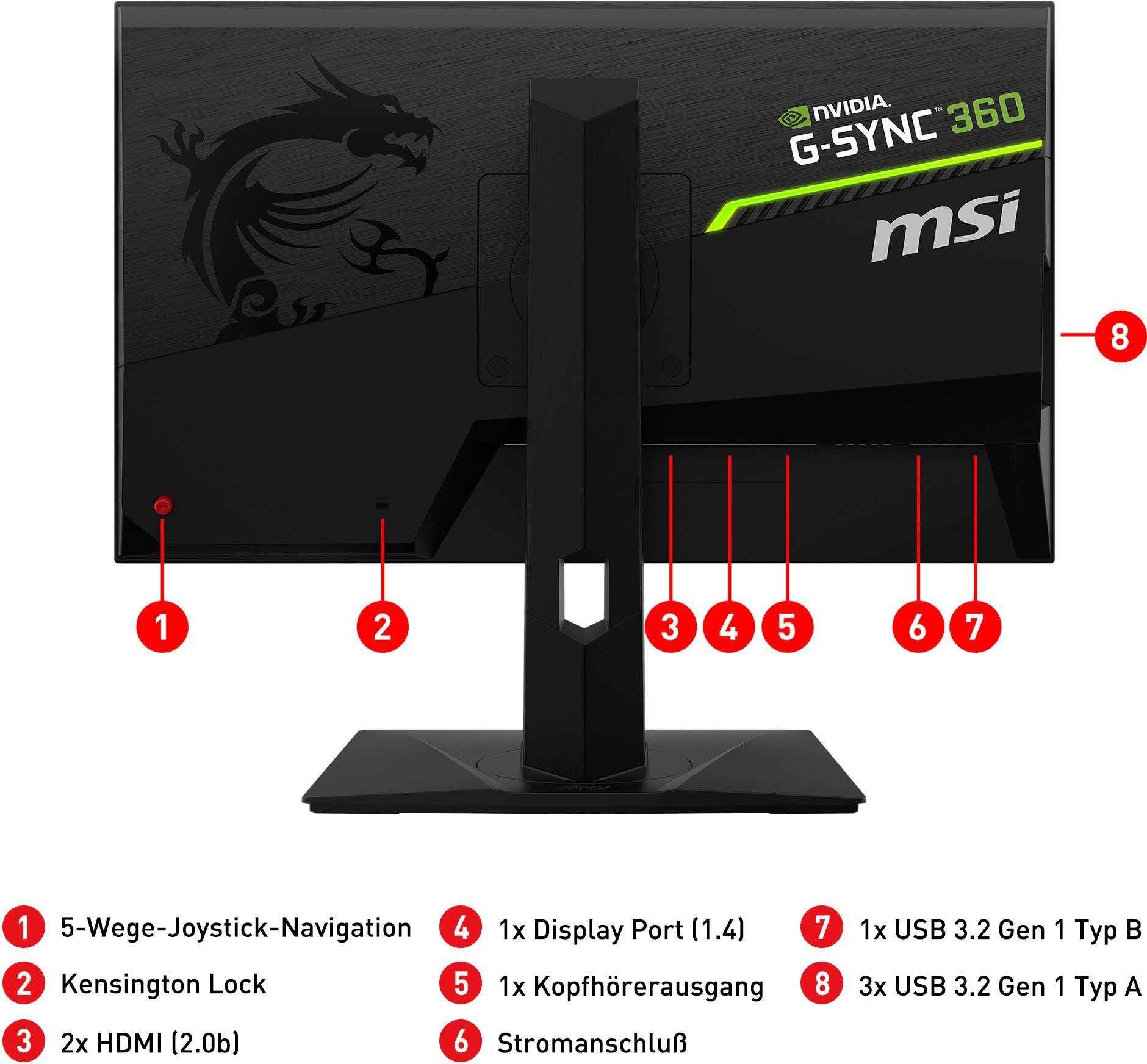 MSI Oculux NXG253R E-Sports Gaming-LED-Monitor (62,2 cm/25 
