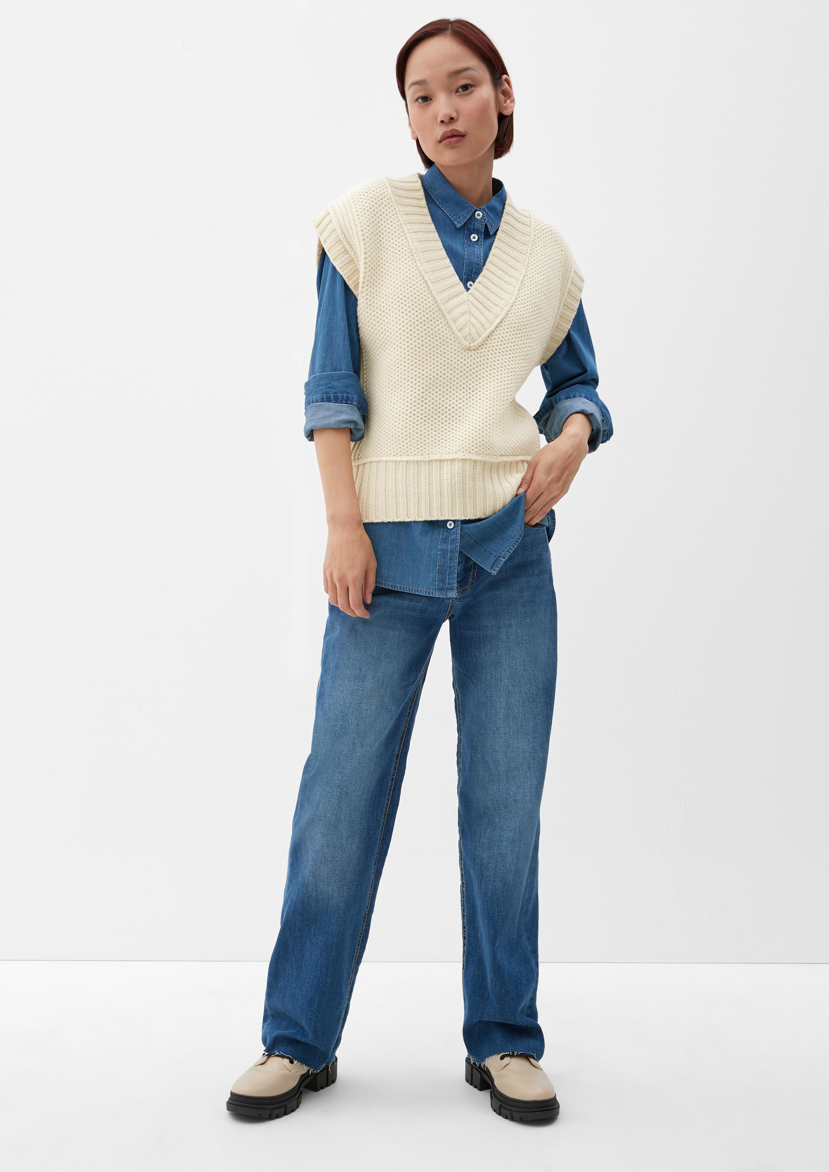 Kurzarm-Pullover aus Wolle  2121175-01Y8