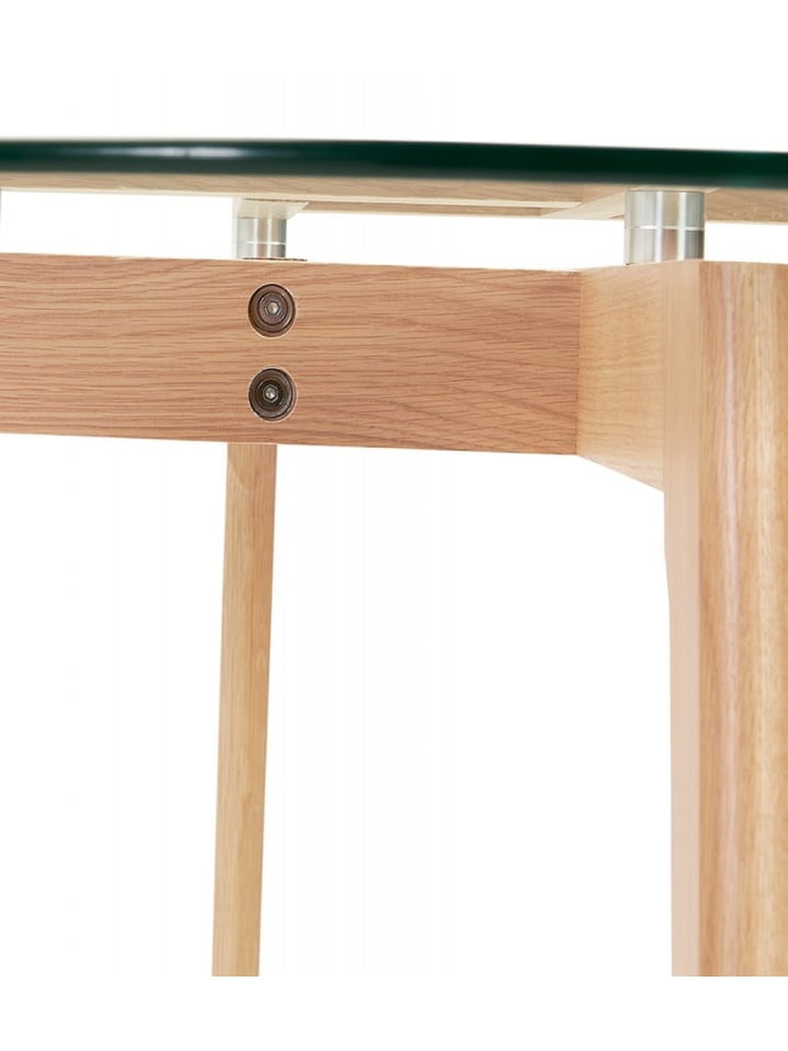 KADIMA DESIGN Runder Esstisch aus Glas mit Massiv Eichenholz Beinen | Modern günstig kaufen onesize