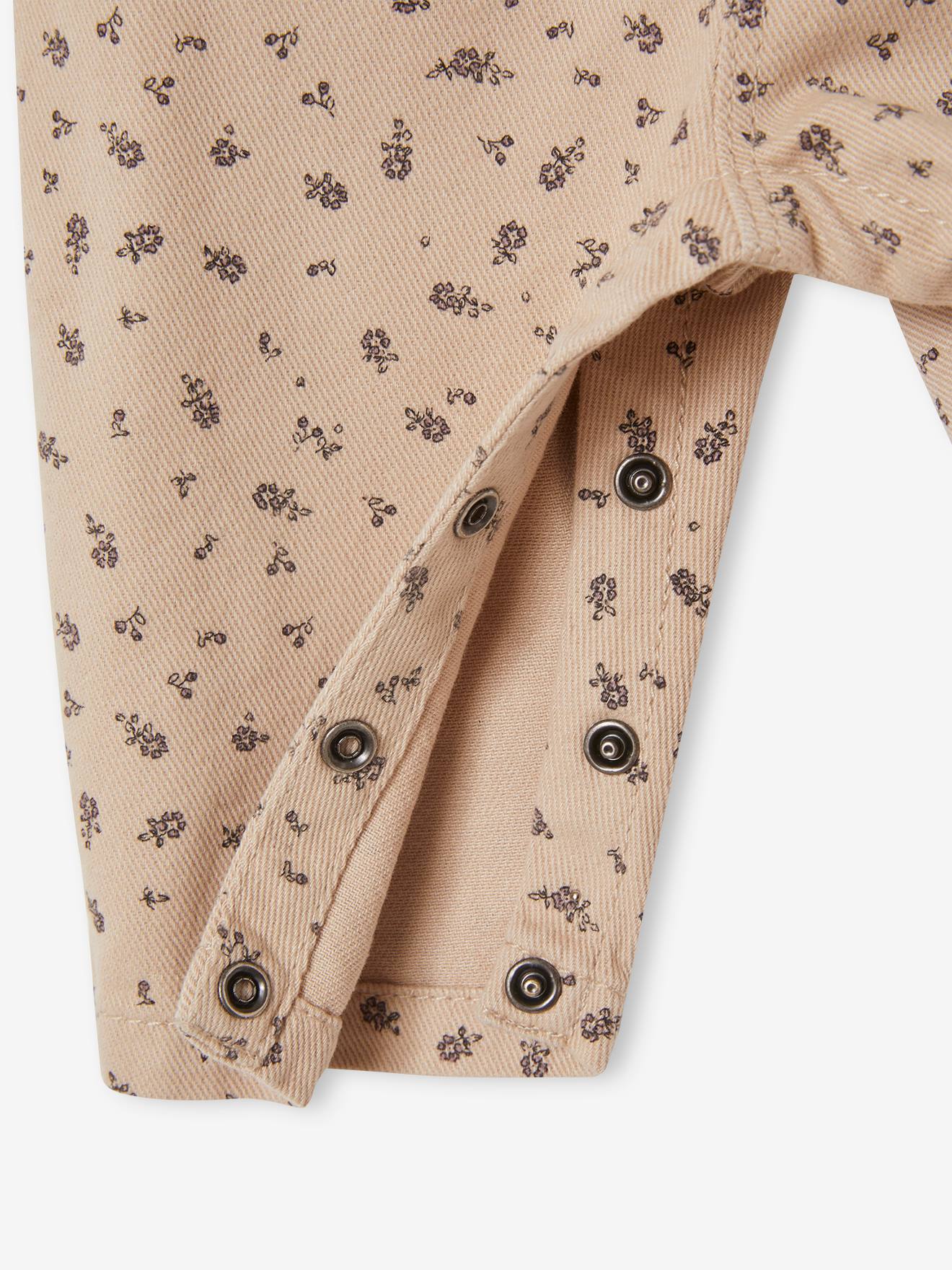 Ensemble bébé blouse et salopette imprimée ivoire