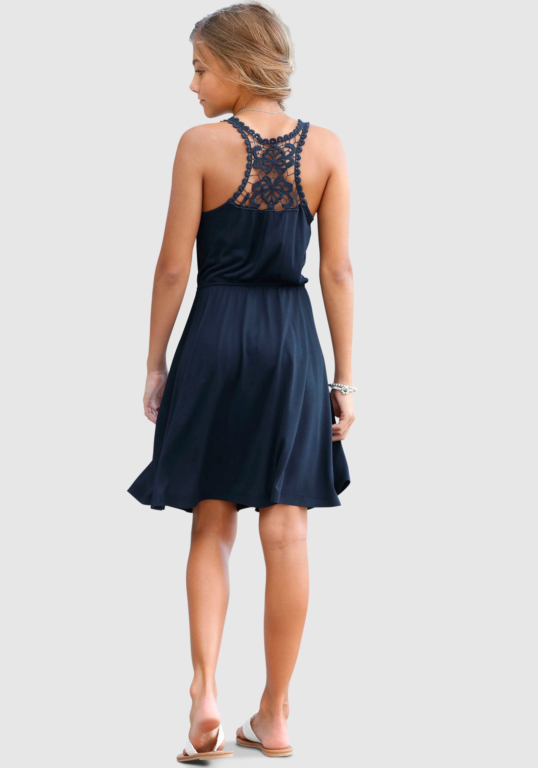 KIDSWORLD Jerseykleid für Mädchen mit Spitzeneinsatz