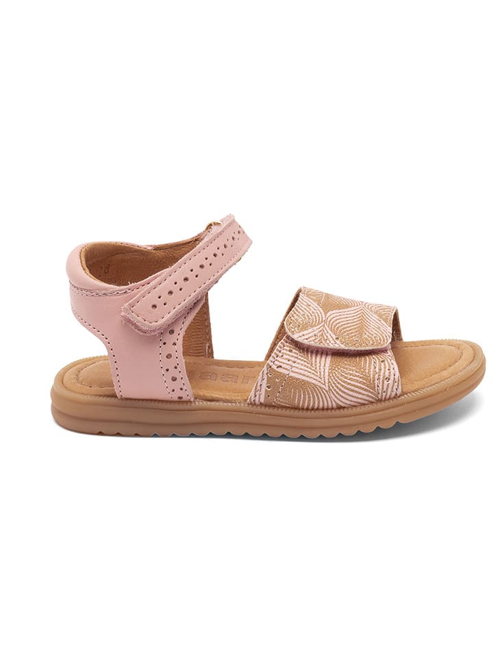 bisgaard Leder-Sandalen in Rosa/ Gold günstig kaufen