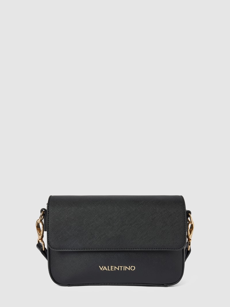 Handtasche mit Label-Detail Modell 'ZERO' in schwarz