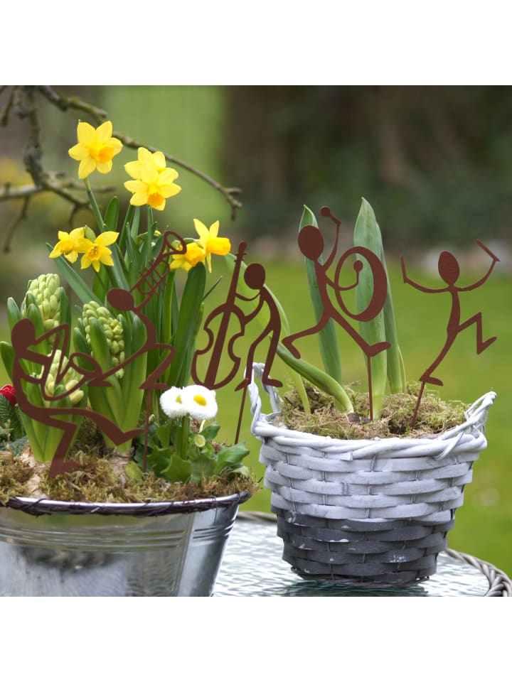 UNUS 5er Set Gartenstecker Rost Musiker in Rost günstig kaufen onesize