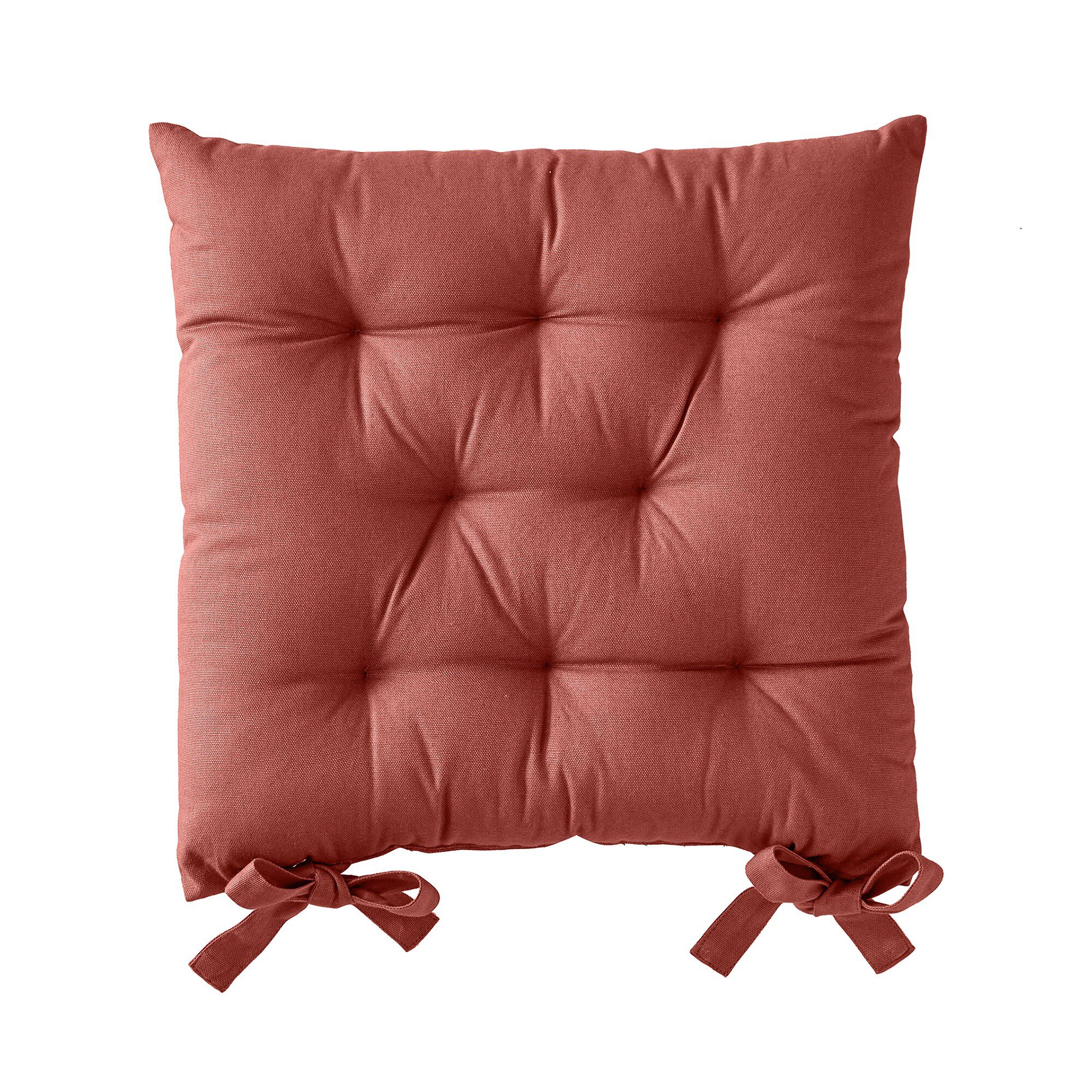 Galette de chaise carrée unie coton bachette