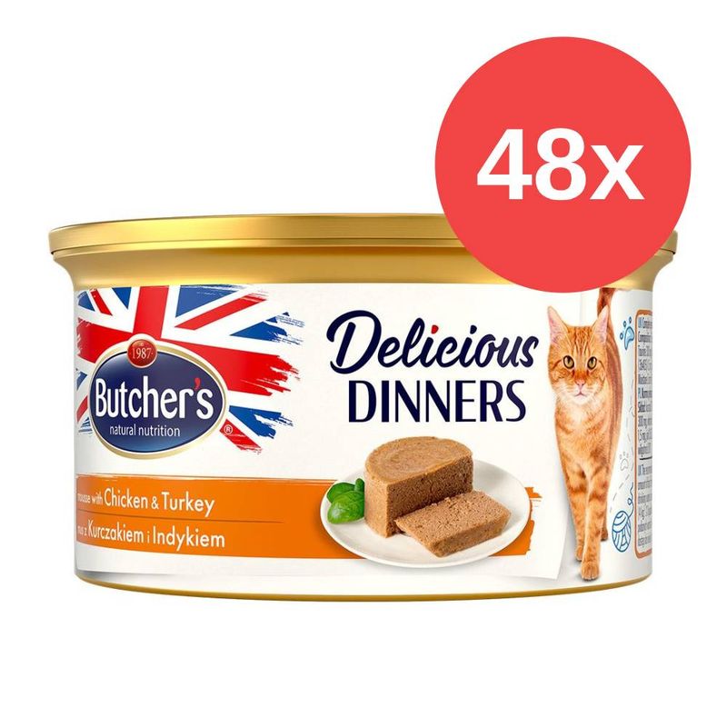 Sparpaket Butcher's Delicious Dinners Katze 48 x 85 g | bitiba %
