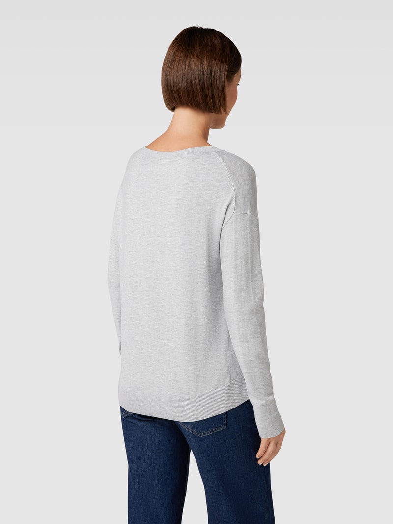 Longsleeve mit U-Boot-Ausschnitt in hellgrau