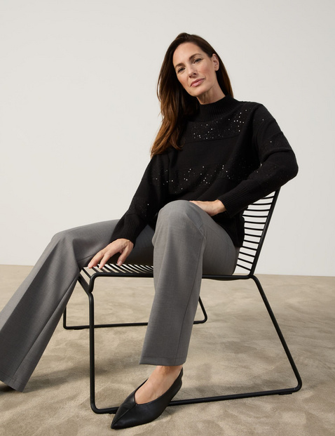 Pullover mit Turtleneck und Dekor