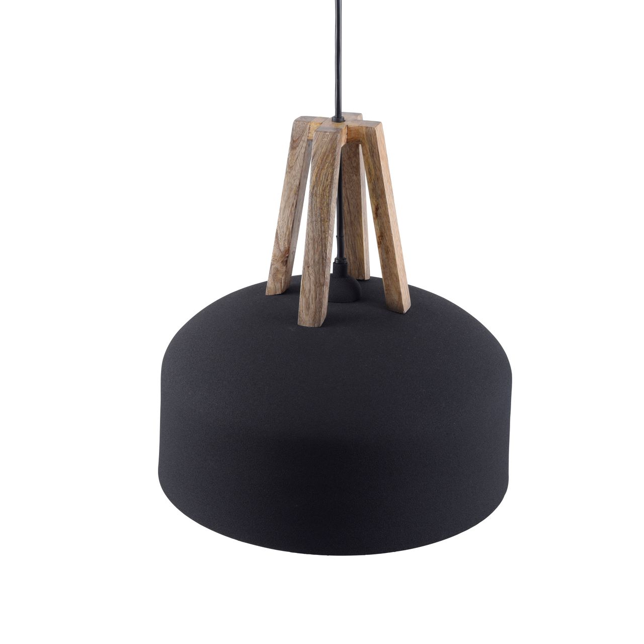 JUST LIGHT LeuchtenDirekt Pendelleuchte HAREA, 1xE27 max. 25W exkl., Holzapplikation, Ø32 cm, Innenleuchte, IP20