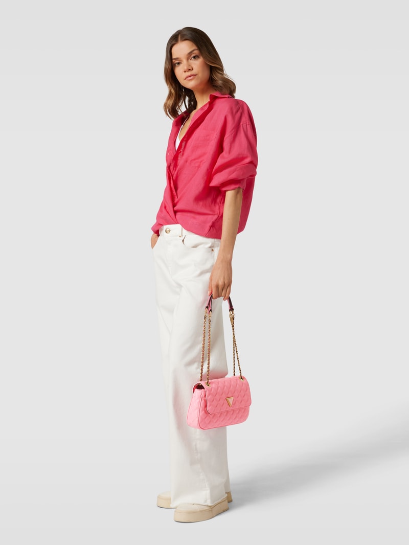 Umhängetasche mit Steppnähten Modell 'GIULLY' in pink