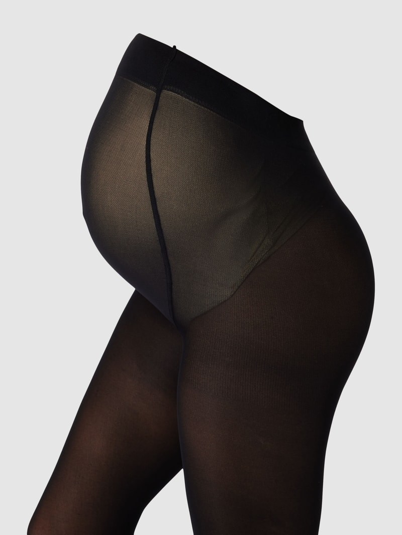 Umstands-Strumpfhose mit Ziernähten Modell 'MALOU' in schwarz