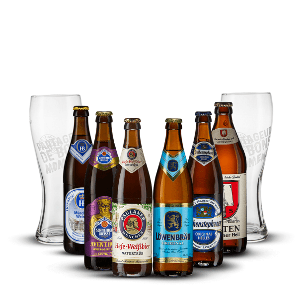 Pack 6 Bières Allemandes + 2 verres