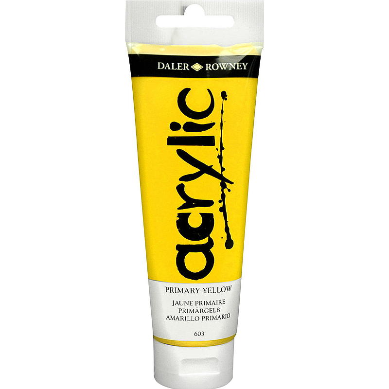Dealer & Rowney Akrylmaling 120 ml, primær gul