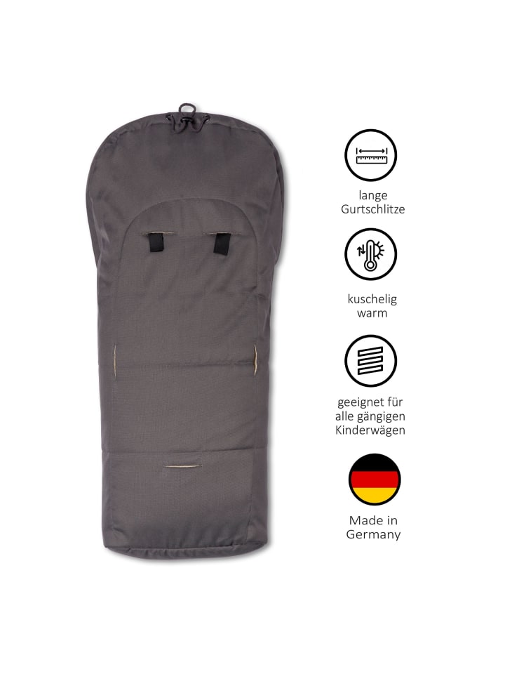 Hofbrucker Lammfell-Fußsäckchen Leni für Babyschale und Kinderwagen in Grau günstig kaufen onesize