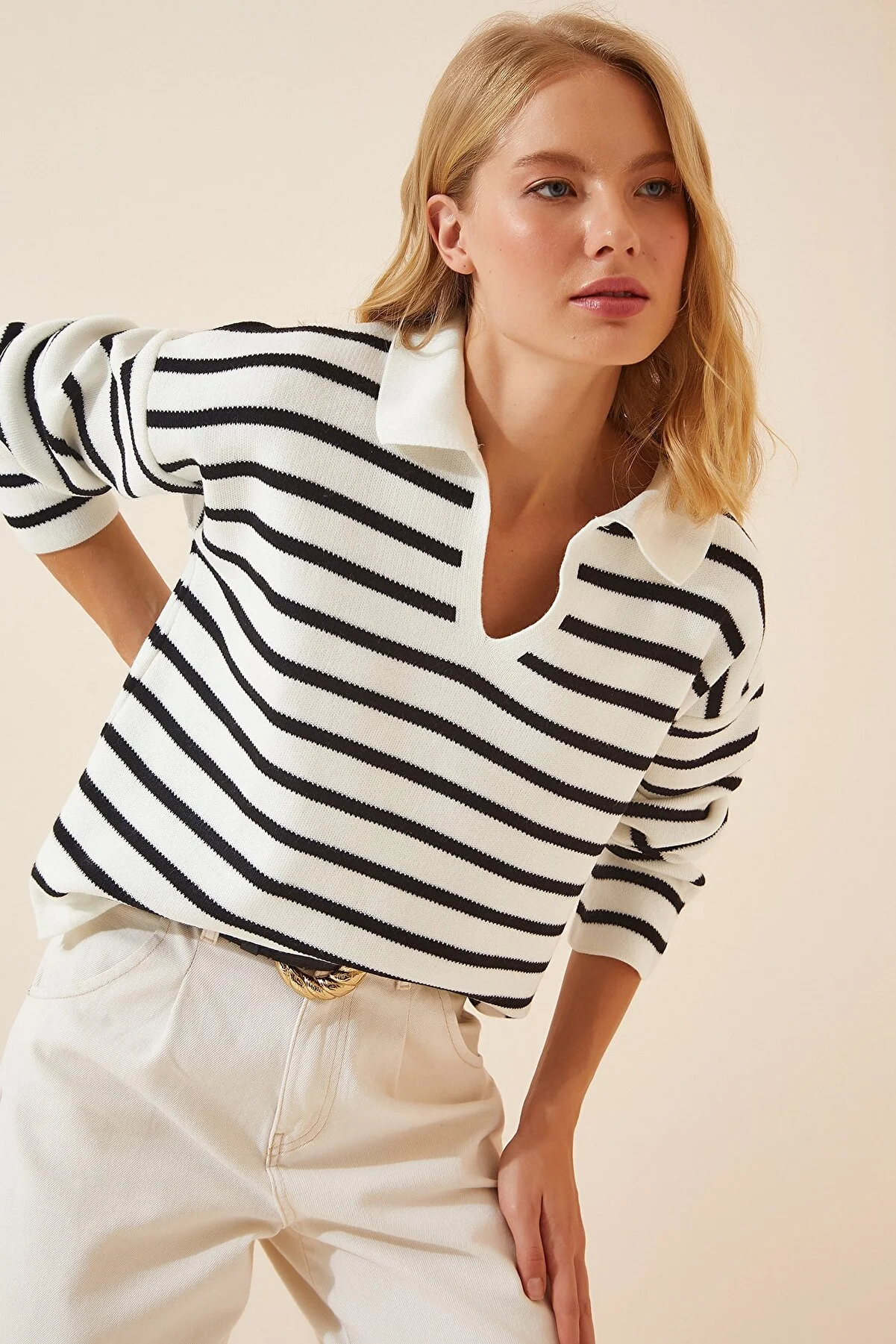 Happiness İstanbul  Pullover - Weiß - Regular Fit