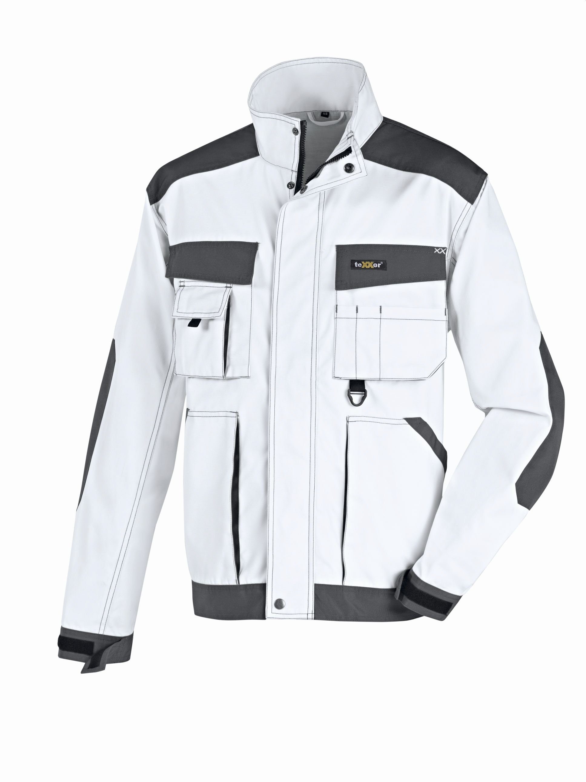 TRIZERATOP Arbeitsjacke Canvas (270 g/m) Bundjacke weiß/grau Gr. L