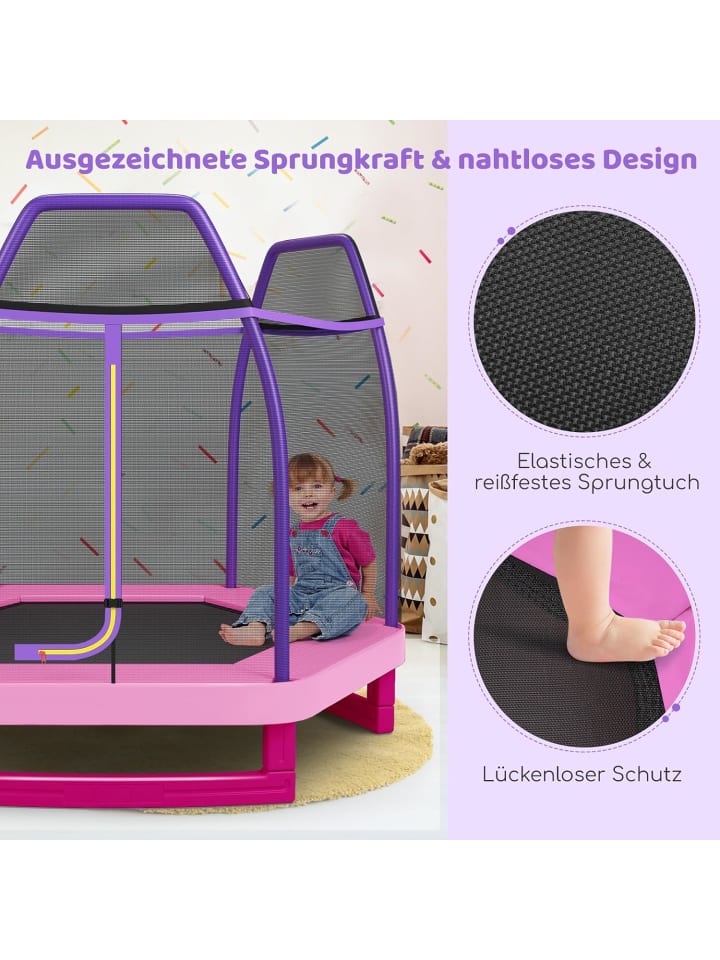 COSTWAY Trampolin ab 3 Jahre in Rosa günstig kaufen onesize