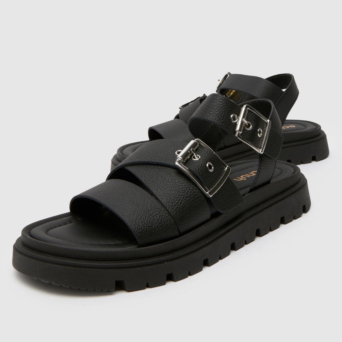 Schuh – Tullia – Svarta sandaler i läder med spänne