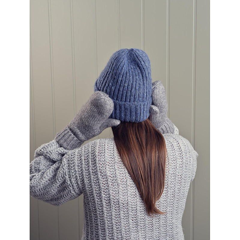 Lue mohairlook koksgrå